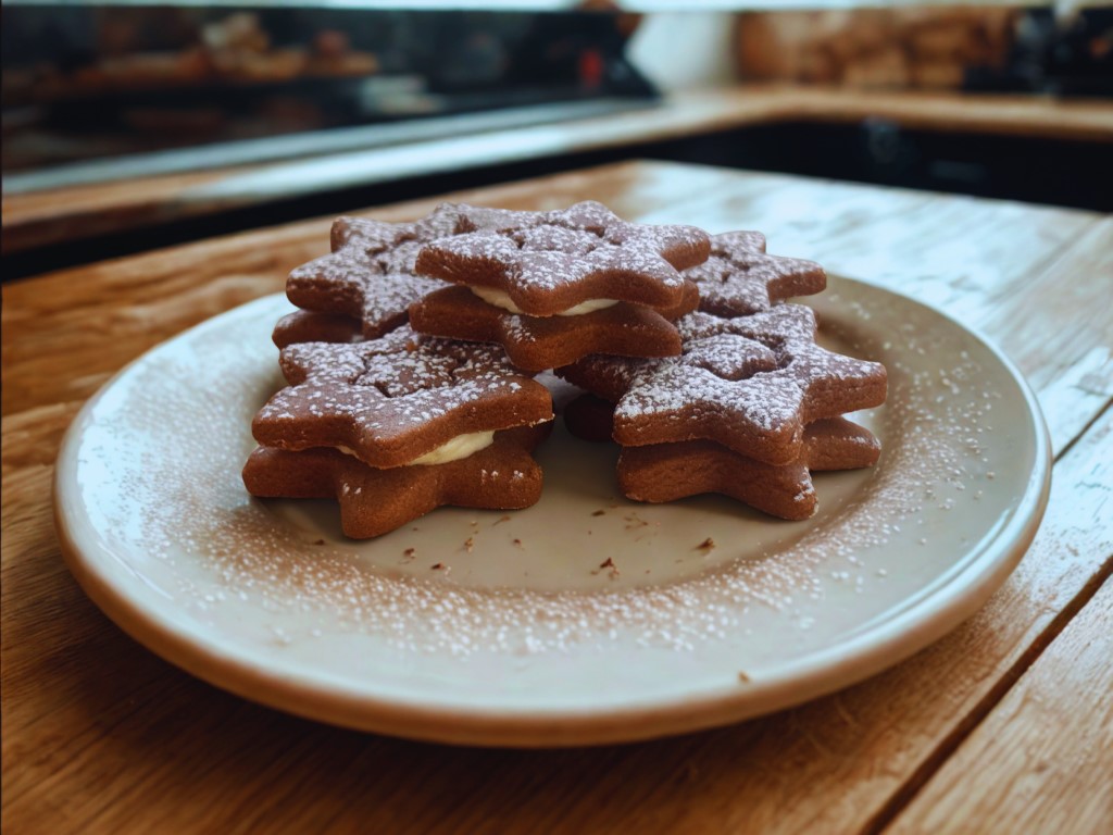 Ciemne gwiazdki z białą czekoladą
